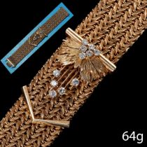 DIAMOND WIDE BELT GOLD BRACELET