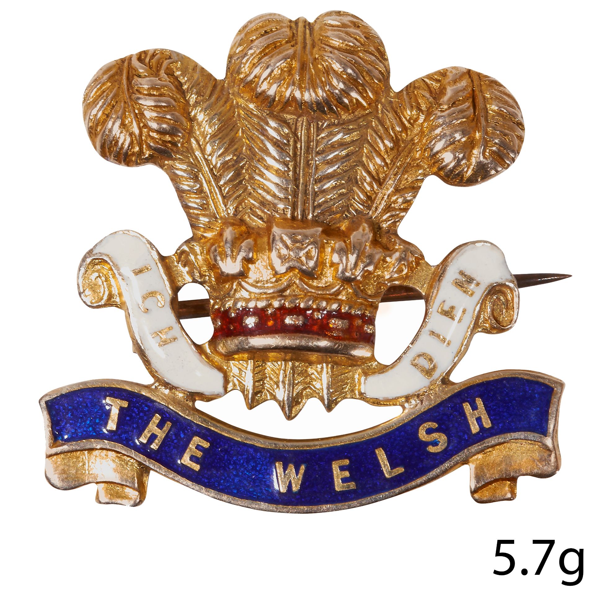 ENAMEL REGIMENTAL SWEETHEART GOLD BROOCH