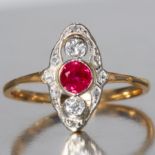 EDWARDIAN RUBY AND DIAMOND RING