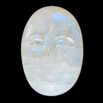LOOSE MOONSTONE MAN IN THE MOON CARVED CAMEO