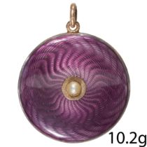 ANTIQUE ENAMEL AND PEARL PENDANT