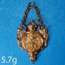 VICTORIAN DOUBLE SIDED 3 COLOUR GOLD SCENT BOTTLE PENDANT