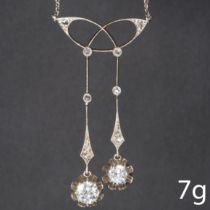 EDWARDIAN DIAMOND NEGLIGE PENDANT NECKLACE