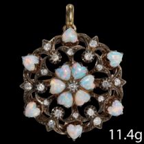 OPAL AND DIAMOND BROOCH/PENDANT