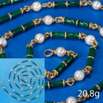 ENAMEL AND PEARL NECKLACE