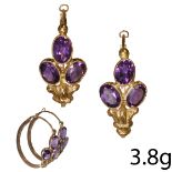 GOLD AMETHYST POISSARDE EARRINGS