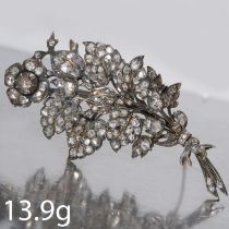 ANTIQUE DIAMOND TREMBLANT FLORAL SPRAY BROOCH