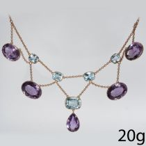 VICTORIAN AQUAMARINE AND AMETHYST NECKLACE