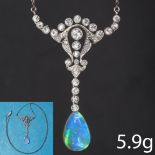 OPAL AND DIAMOND PENDANT NECKLACE