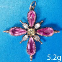 GEORGIAN TOPAZ CROSS PENDANT