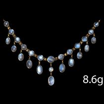 ANTIQUE MOONSTONE DROP NECKLACE