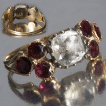 RARE ANTIQUE GARNET AND PASTE RING