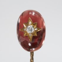 VICTORIAN GARNET AND DIAMOND STICK PIN