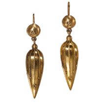 PAIR OF VICTORIAN ETRUSCAN REVIVAL DROP EARRINGS