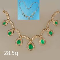 EMERALD AND DIAMOND NECKLACE