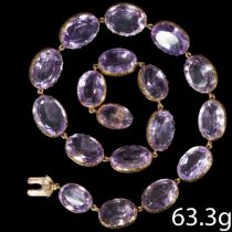 LARGE ANTIQUE VICTORIAN AMETHYST RIVIERE NECKLACE