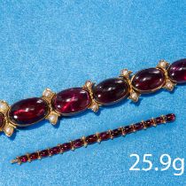 ANTIQUE GARNET AND PEARL BRACELET