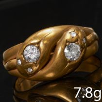 VICTORIAN DIAMOND DOUBLE SNAKE RING