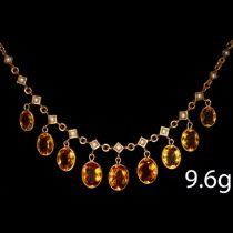 VICTORIAN CITRINE AND PEARL NECKLACE