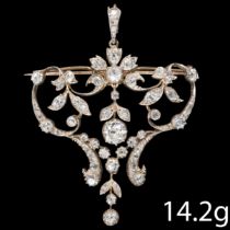 FINE BELLE EPOQUE DIAMOND BROOCH/PENDANT