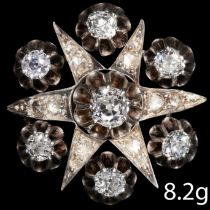 VICTORIAN DIAMOND STAR BROOCH