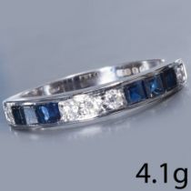 SAPPHIRE AND DIAMOND HALF ETERNITY RING