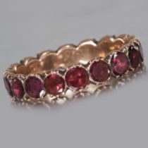 UNUSUAL GEORGIAN GARNET ETERNITY RING