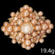 VICTORIAN PEARL AND DIAMOND BROOCH