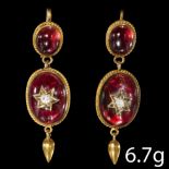 VICTORIAN DIAMOND AND GARNET EARRINGS