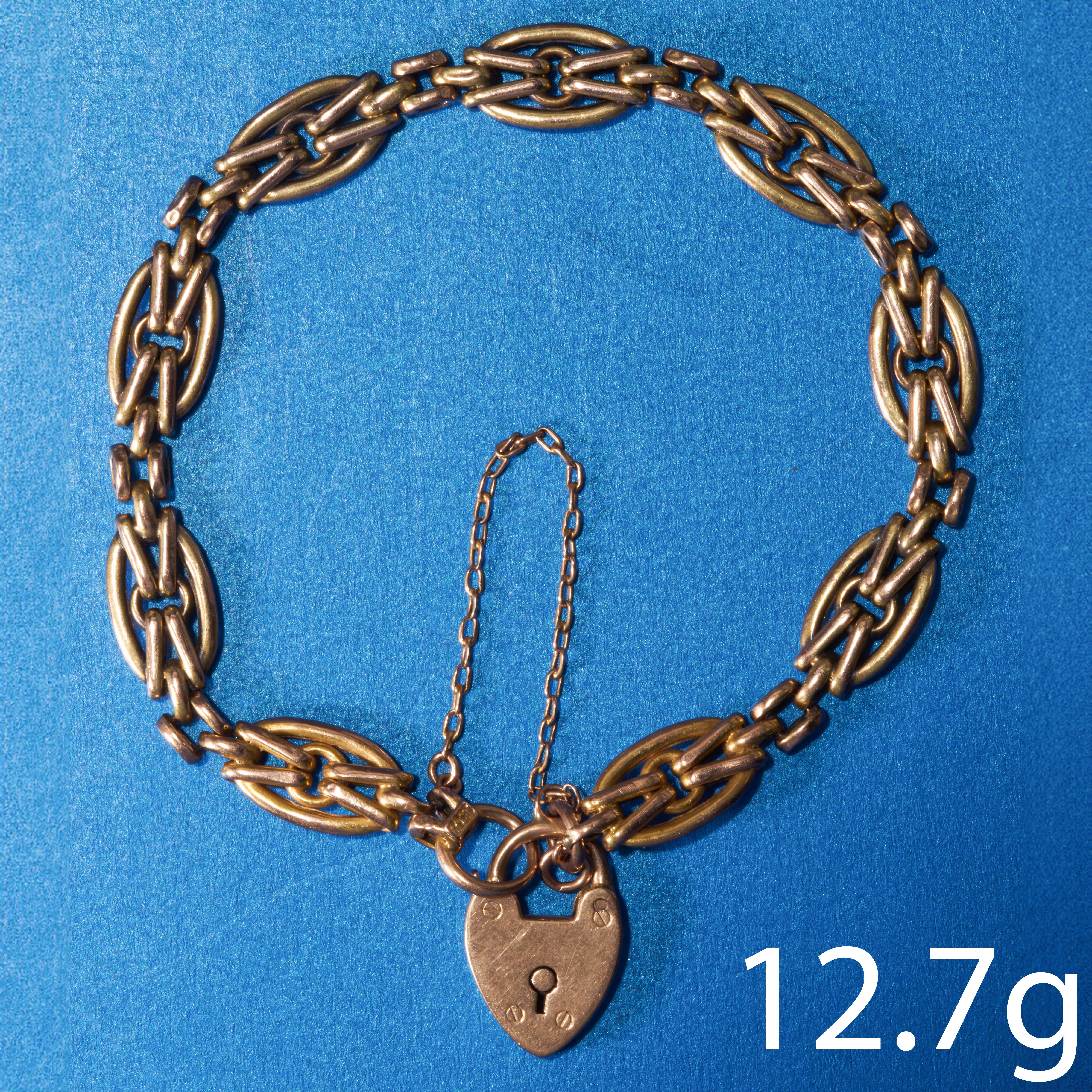 ANTIQUE GATE BRACELET WITH HEART PADLOCK CLASP