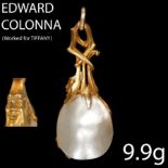 EDWARD COLONNA (attributed). LARGE ART-NOUVEAU NATURAL PEARL PENDANT