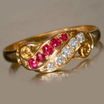 RUBY AND DIAMOND TWIST RING