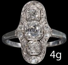 FINE ART DECO DIAMOND UP-FINGER RING