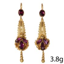 ANTIQUE VICTORIAN PAIR OF GARNET DROP EARRINGS