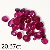 LOT OF MIXED CUT RUBIES