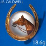 J.E. Caldwell & Co. ESSEX CRYSTAL HORSE AND HORSE SHOE BROOCH