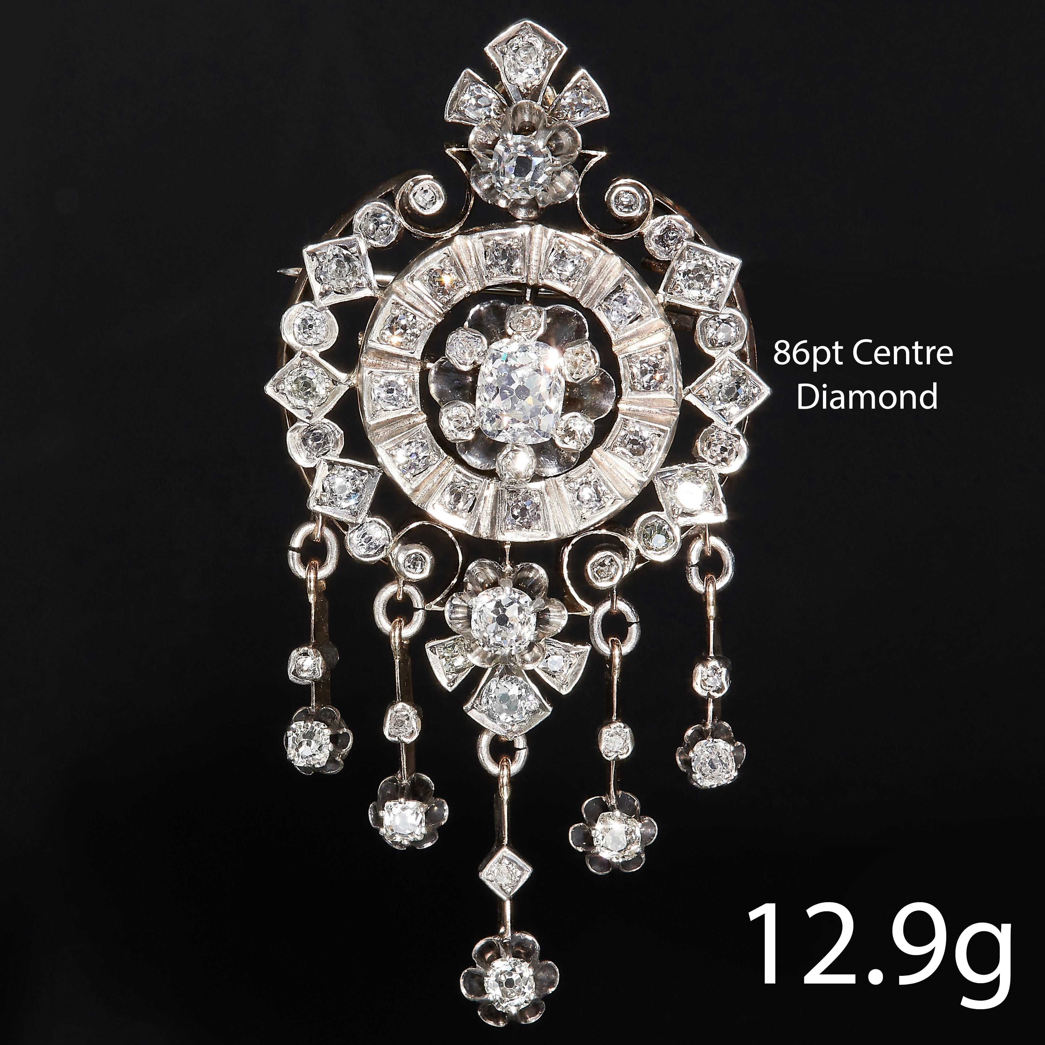 VICTORIAN DIAMOND DROP BROOCH/PENDANT