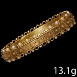 VICTORIAN ETRUSCAN REVIVAL PEARL GOLD BANGLE