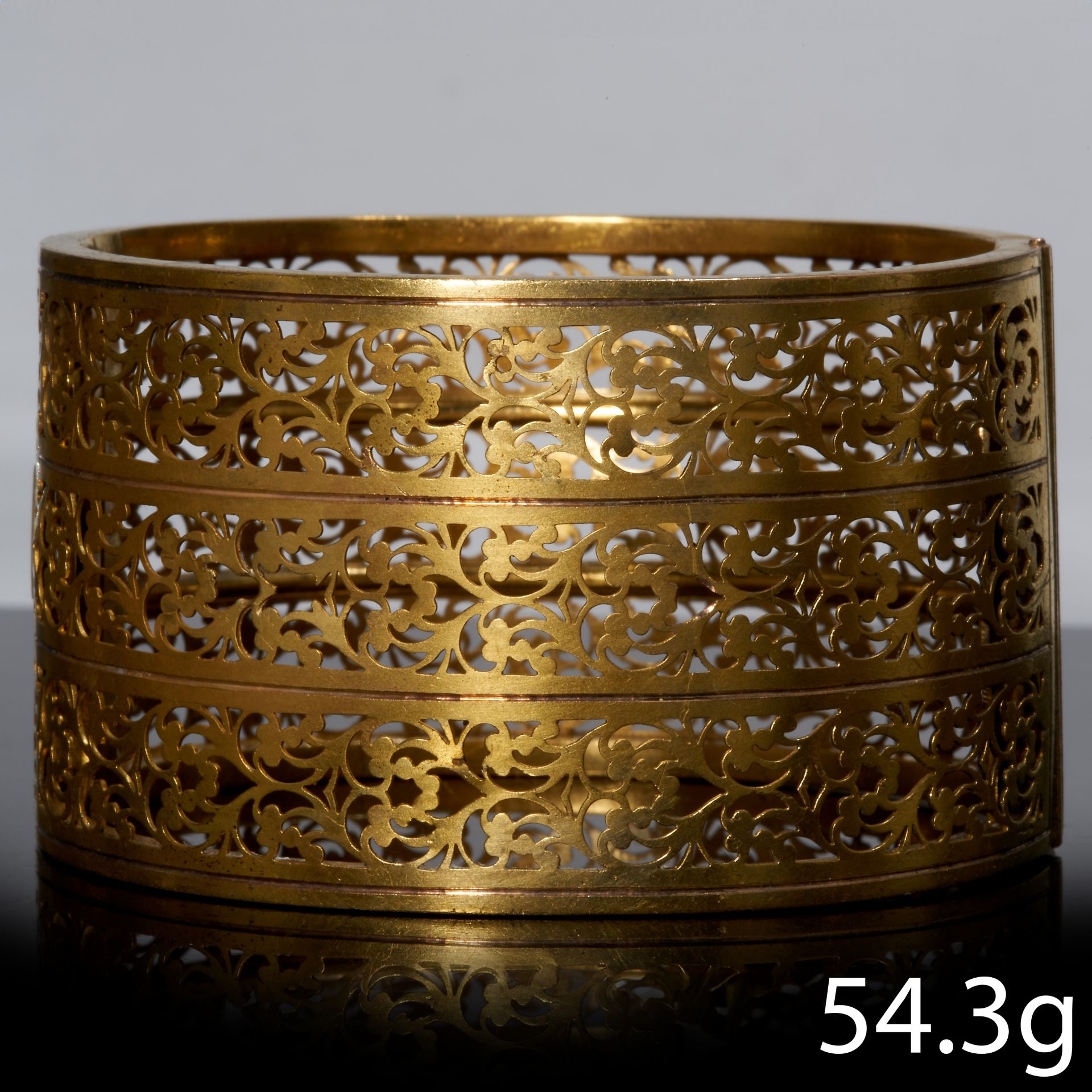 ANTIQUE WIDE CUFF HINGED BANGLE
