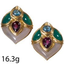 PAIR OF MULTI GEM EARRINGS