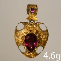 VICTORIAN GARNET HEART PENDANT