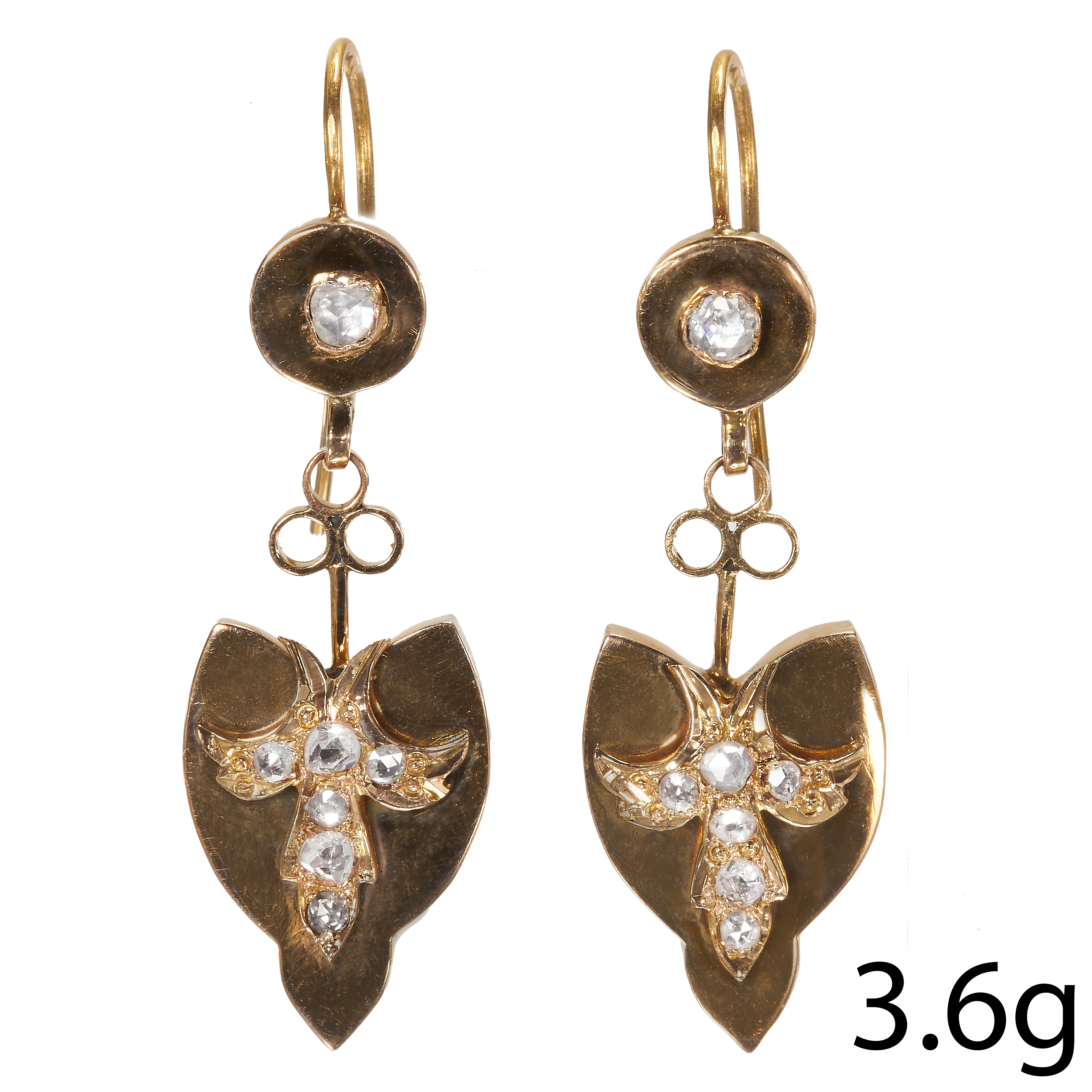 PAIR OF VICTORIAN DIAMOND EARRINGS