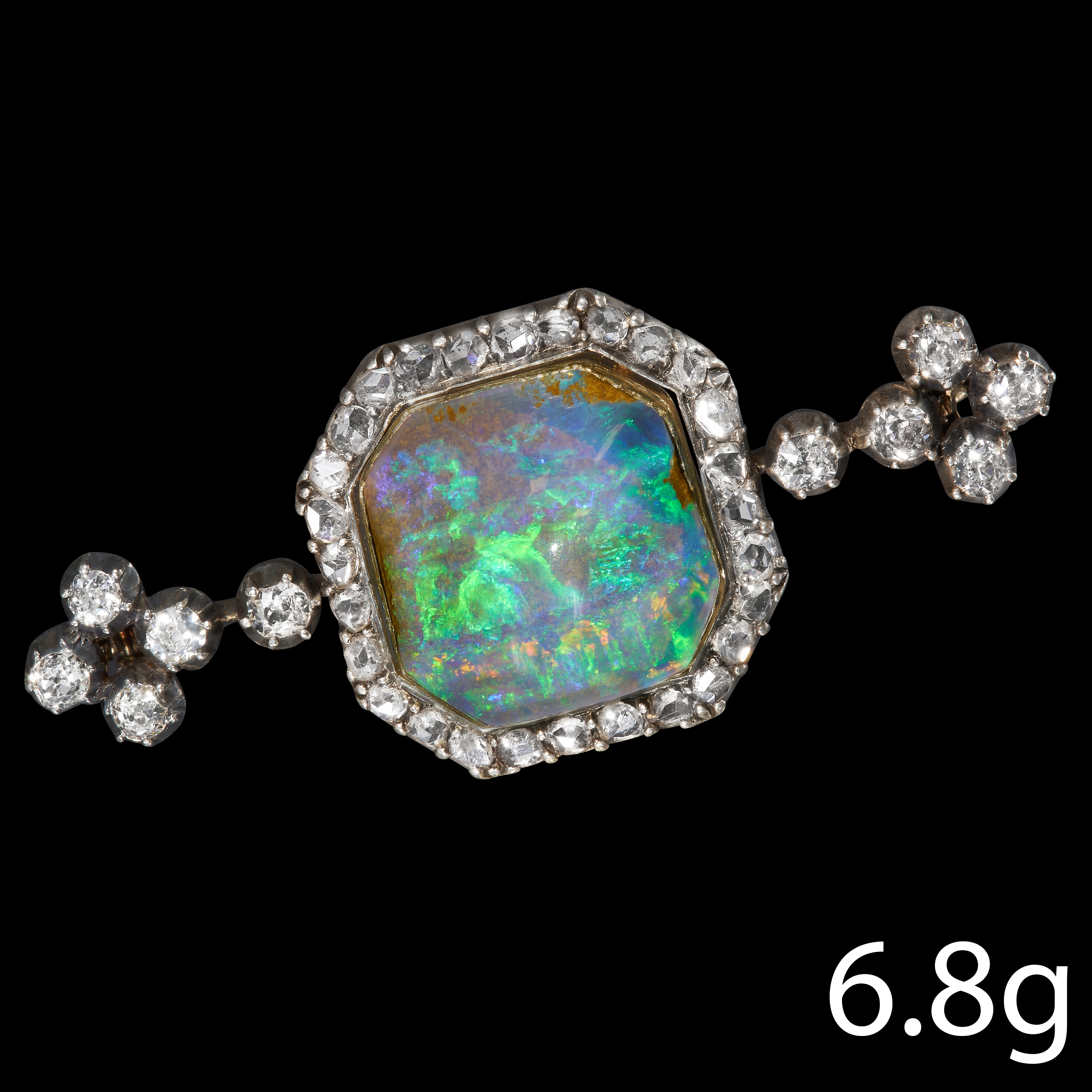 VICTORIAN OPAL AND DIAMOND BROOCH