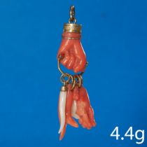 ANTIQUE CORAL HANG CHARM PENDANT