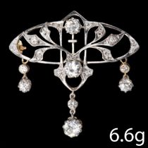 DIAMOND DROP BROOCH