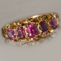 VICTORIAN 5-STONE GARNET RING