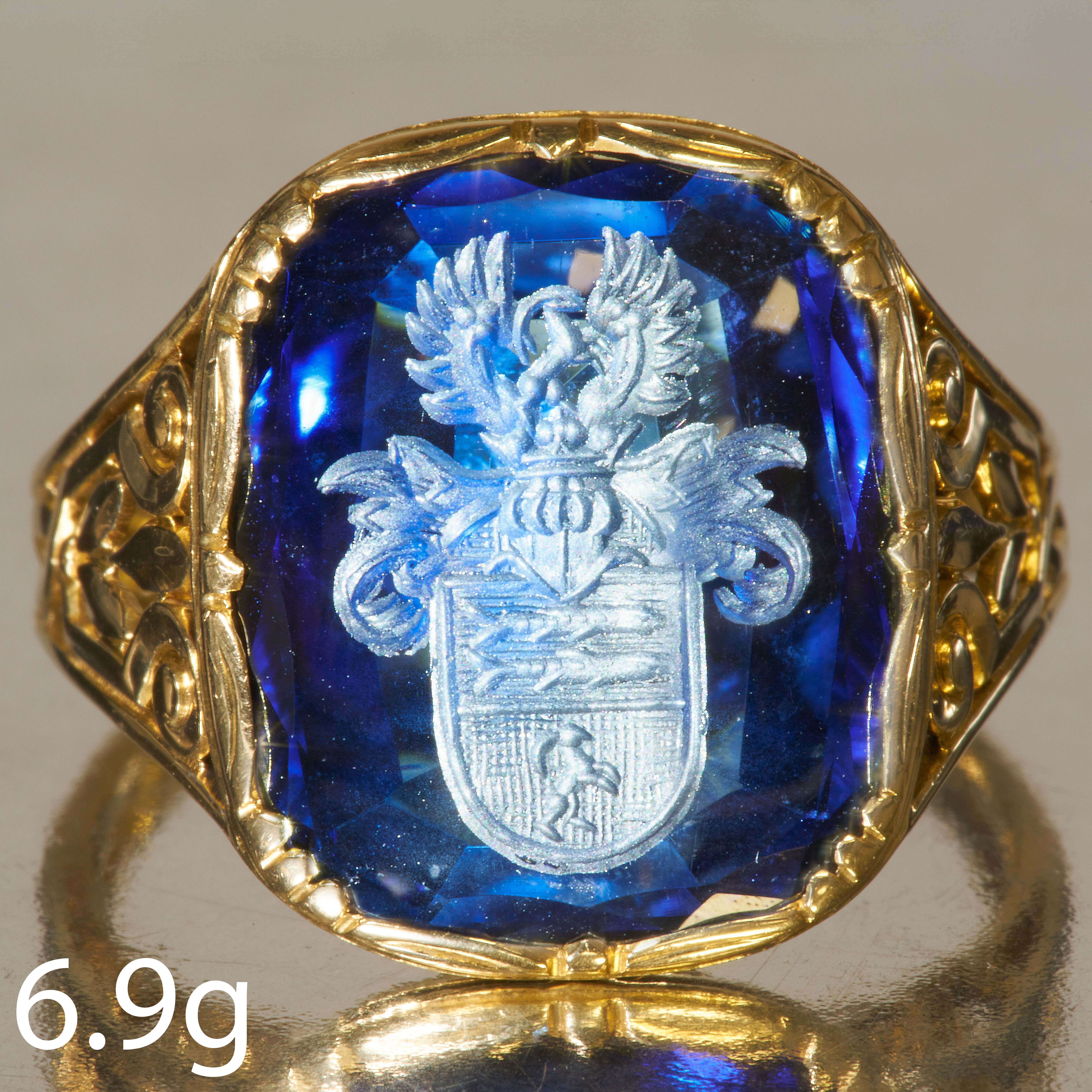 SAPPHIRE INTAGLIO SEAL RING