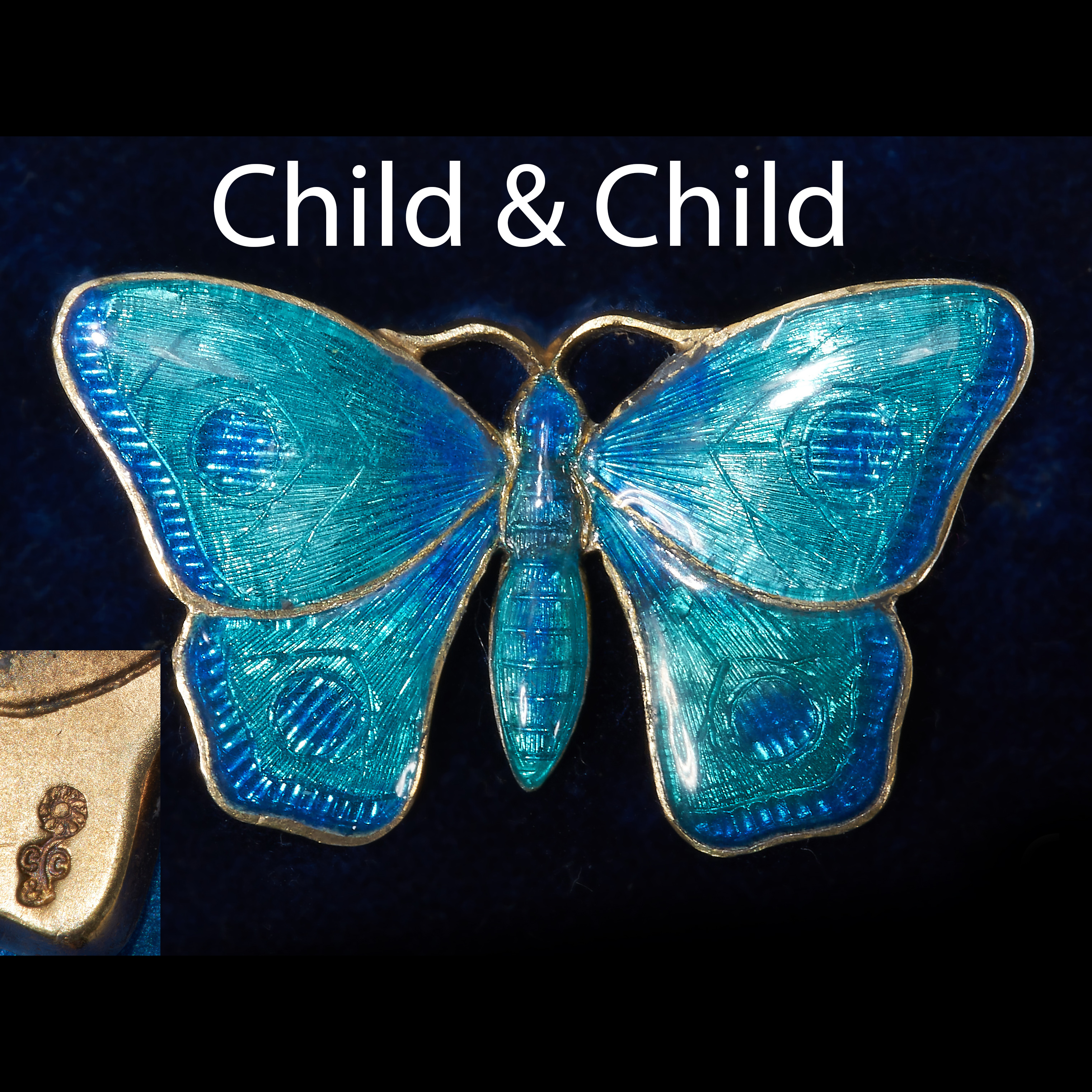 CHILD & CHILD, ENAMEL BUTTERFLY BROOCH