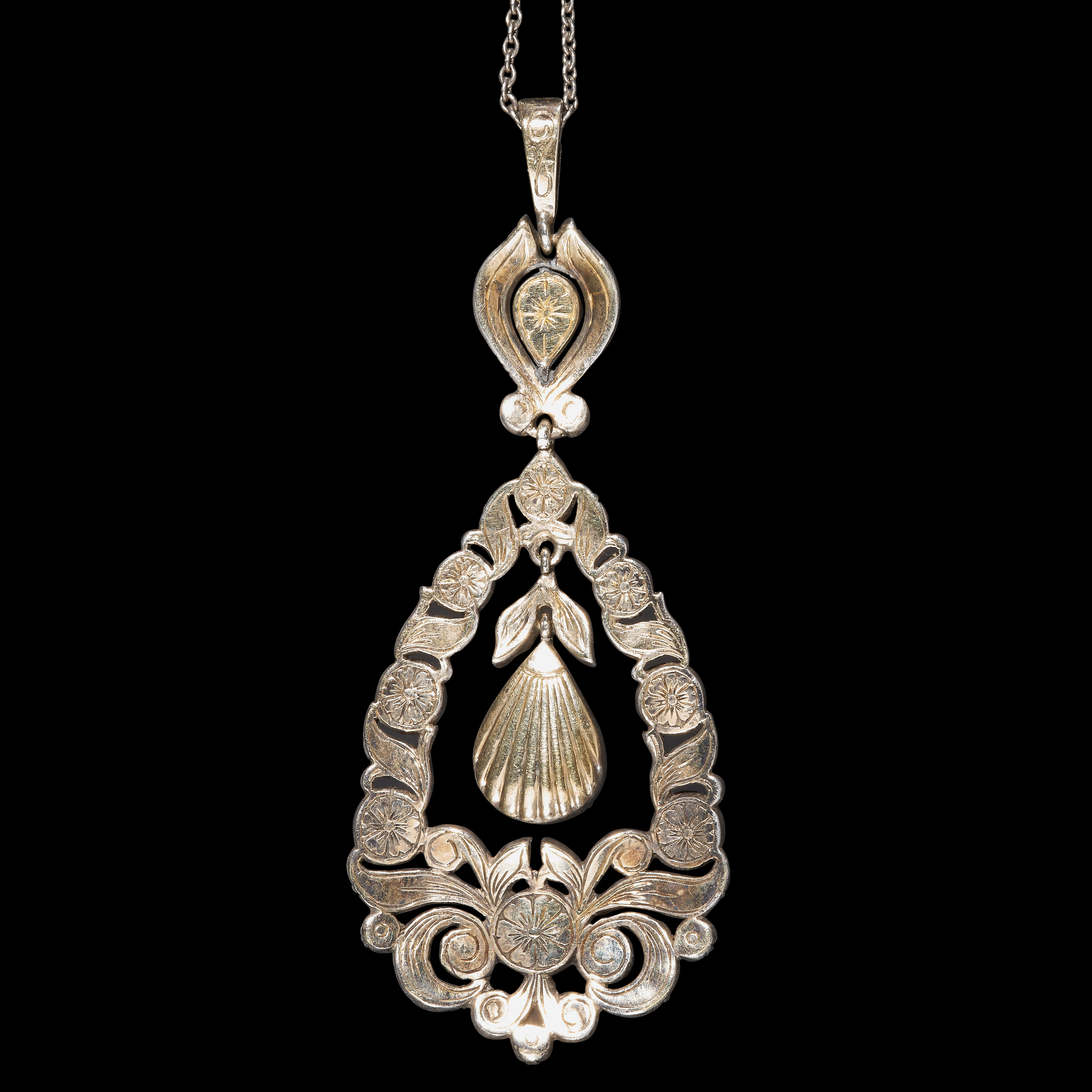 FINE ANTIQUE DIAMOND PENDANT NECKLACE - Bild 2 aus 2