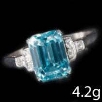 ZIRCON AND DIAMOND RING